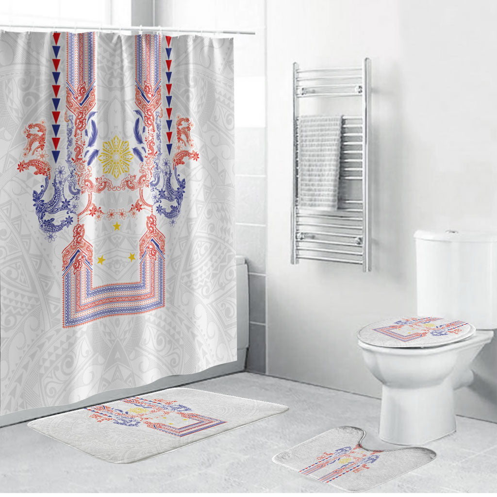 Philippines Barong Style Bathroom Set Polynesian Kakau Art Tattoos with Tribal Filipino Sun