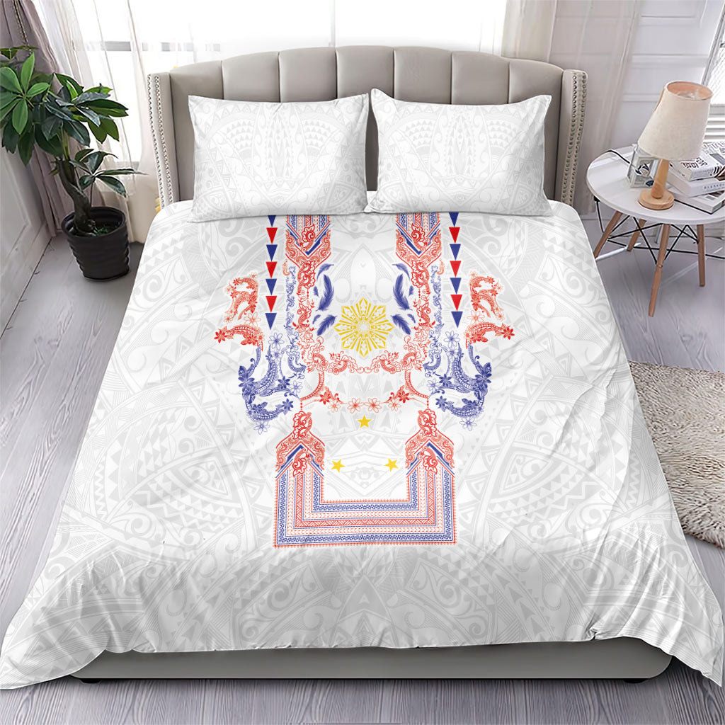 Philippines Barong Style Bedding Set Polynesian Kakau Art Tattoos with Tribal Filipino Sun