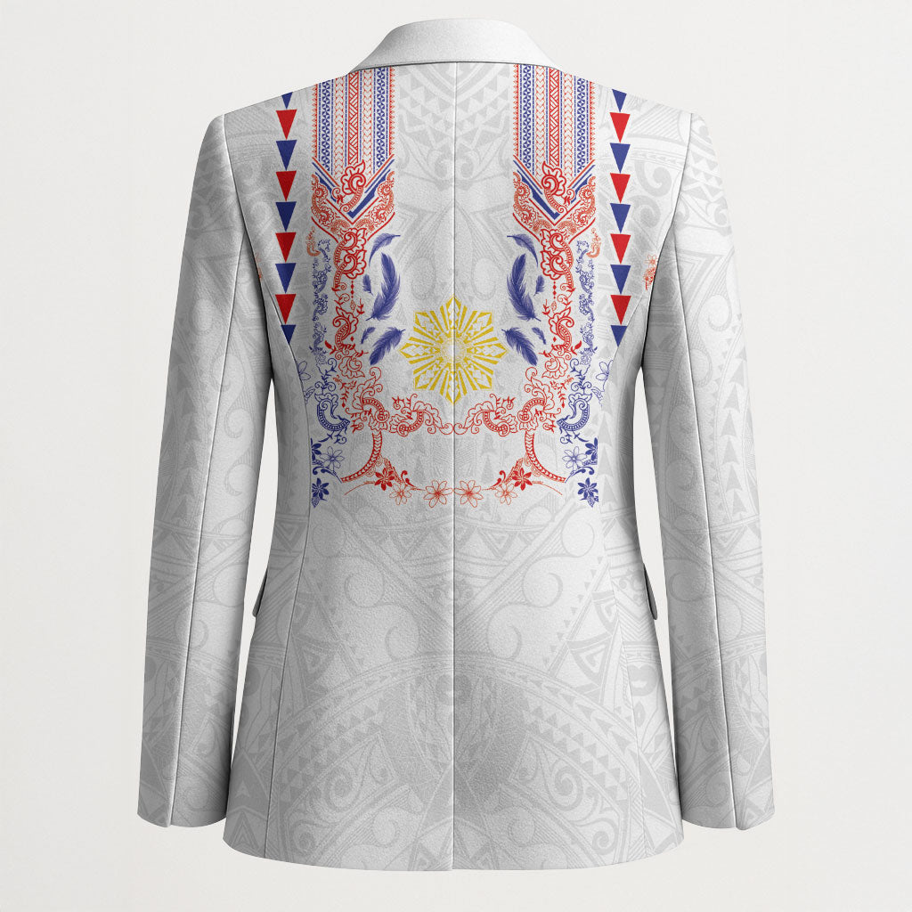 Philippines Barong Style Blazer Polynesian Kakau Art Tattoos with Tribal Filipino Sun