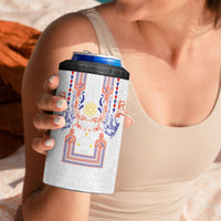 Philippines Barong Style 4 in 1 Can Cooler Tumbler Polynesian Kakau Art Tattoos with Tribal Filipino Sun