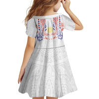 Philippines Barong Style Family Matching Off Shoulder Short Dress and Hawaiian Shirt Polynesian Kakau Art Tattoos with Tribal Filipino Sun