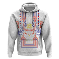 Philippines Barong Style Hoodie Polynesian Kakau Art Tattoos with Tribal Filipino Sun