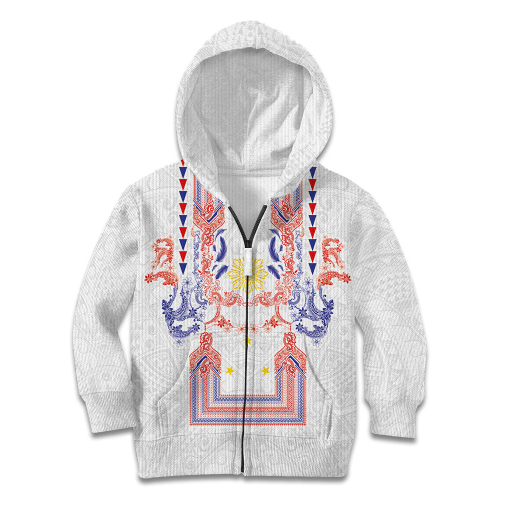 Philippines Barong Style Kid Hoodie Polynesian Kakau Art Tattoos with Tribal Filipino Sun