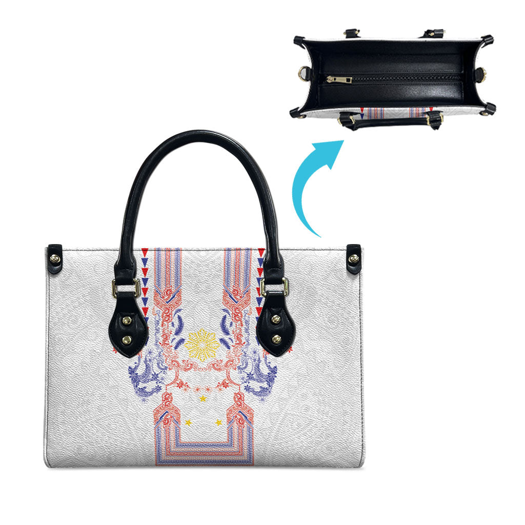Philippines Barong Style Leather Bag Polynesian Kakau Art Tattoos with Tribal Filipino Sun