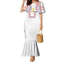 Philippines Barong Style Mermaid Dress Polynesian Kakau Art Tattoos with Tribal Filipino Sun