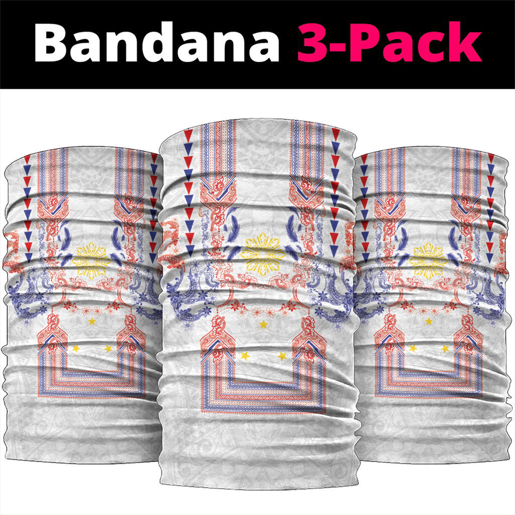 Philippines Barong Style Neck Gaiter Polynesian Kakau Art Tattoos with Tribal Filipino Sun