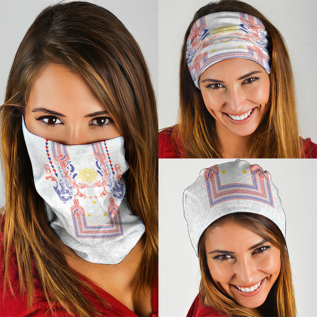 Philippines Barong Style Neck Gaiter Polynesian Kakau Art Tattoos with Tribal Filipino Sun