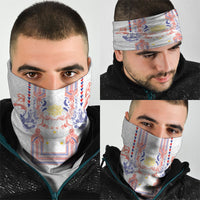 Philippines Barong Style Neck Gaiter Polynesian Kakau Art Tattoos with Tribal Filipino Sun