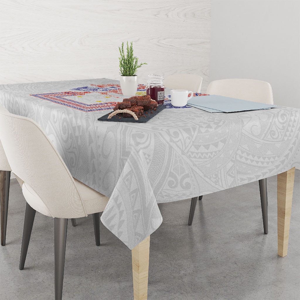 Philippines Barong Style Tablecloth Polynesian Kakau Art Tattoos with Tribal Filipino Sun