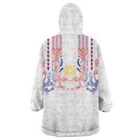 Philippines Barong Style Wearable Blanket Hoodie Polynesian Kakau Art Tattoos with Tribal Filipino Sun