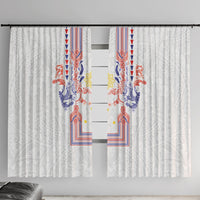 Philippines Barong Style Window Curtain Polynesian Kakau Art Tattoos with Tribal Filipino Sun