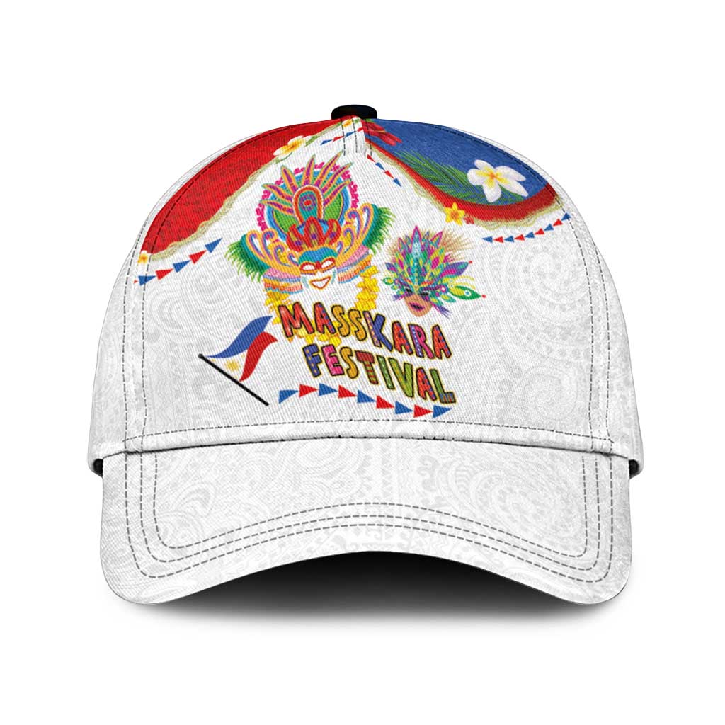 Philippines MassKara Festival Classic Cap Smile Masks with Hawaiian Art Pattern and Tropical Plants LT03 Universal Fit Multicolor - Polynesian Pride