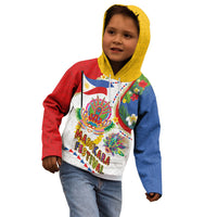 Philippines MassKara Festival Kid Hoodie Smile Masks with Hawaiian Art Pattern and Tropical Plants