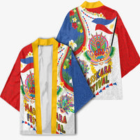 Philippines MassKara Festival Kimono Smile Masks with Hawaiian Art Pattern and Tropical Plants