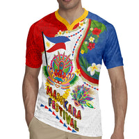 Philippines MassKara Festival Rugby Jersey Smile Masks with Hawaiian Art Pattern and Tropical Plants
