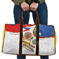 Philippines MassKara Festival Travel Bag Smile Masks with Hawaiian Art Pattern and Tropical Plants
