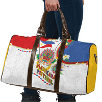 Philippines MassKara Festival Travel Bag Smile Masks with Hawaiian Art Pattern and Tropical Plants