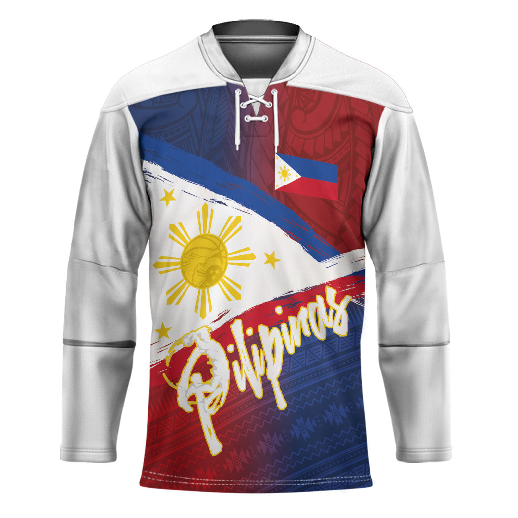 Philippines Basketball Custom Hockey Jersey Pilipinas Tribal Pattern LT03 Unisex Multicolor - Polynesian Pride