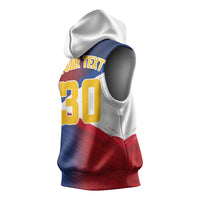 Philippines Basketball Custom Sleeveless Hoodie Pilipinas Tribal Pattern