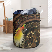 Papua New Guinea and Indonesia Batik Laundry Basket Bird of Paradise with Tribal Batik Patterns
