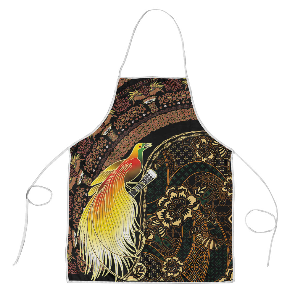Papua New Guinea and Indonesia Batik Apron Bird of Paradise with Tribal Batik Patterns LT03 Multicolor - Polynesian Pride