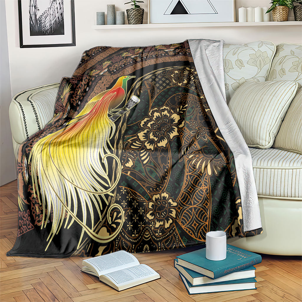 Papua New Guinea and Indonesia Batik Blanket Bird of Paradise with Tribal Batik Patterns LT03 Multicolor - Polynesian Pride