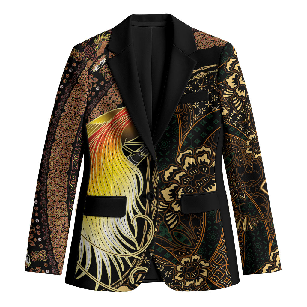 Papua New Guinea and Indonesia Batik Blazer Bird of Paradise with Tribal Batik Patterns LT03 Unisex Multicolor - Polynesian Pride