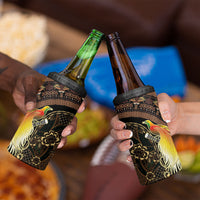 Papua New Guinea and Indonesia Batik 4 in 1 Can Cooler Tumbler Bird of Paradise with Tribal Batik Patterns