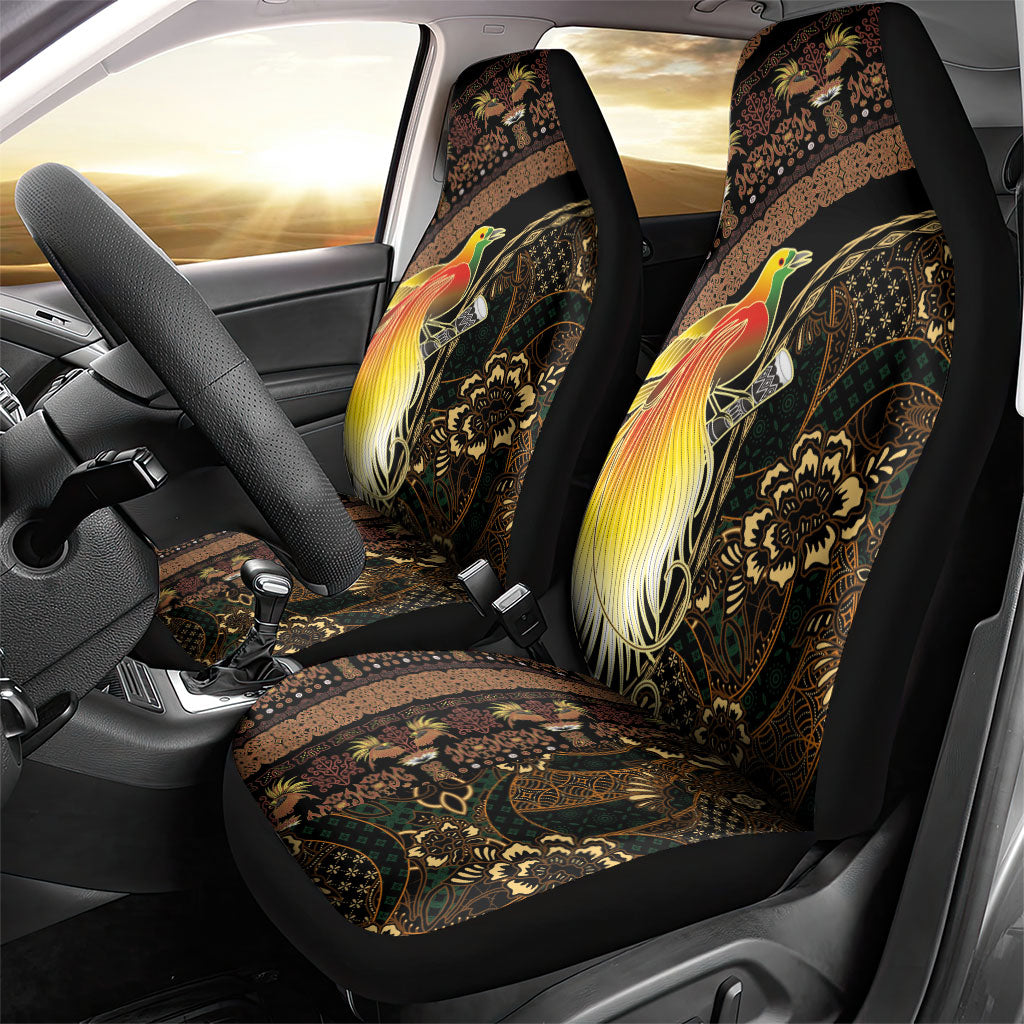 Papua New Guinea and Indonesia Batik Car Seat Cover Bird of Paradise with Tribal Batik Patterns