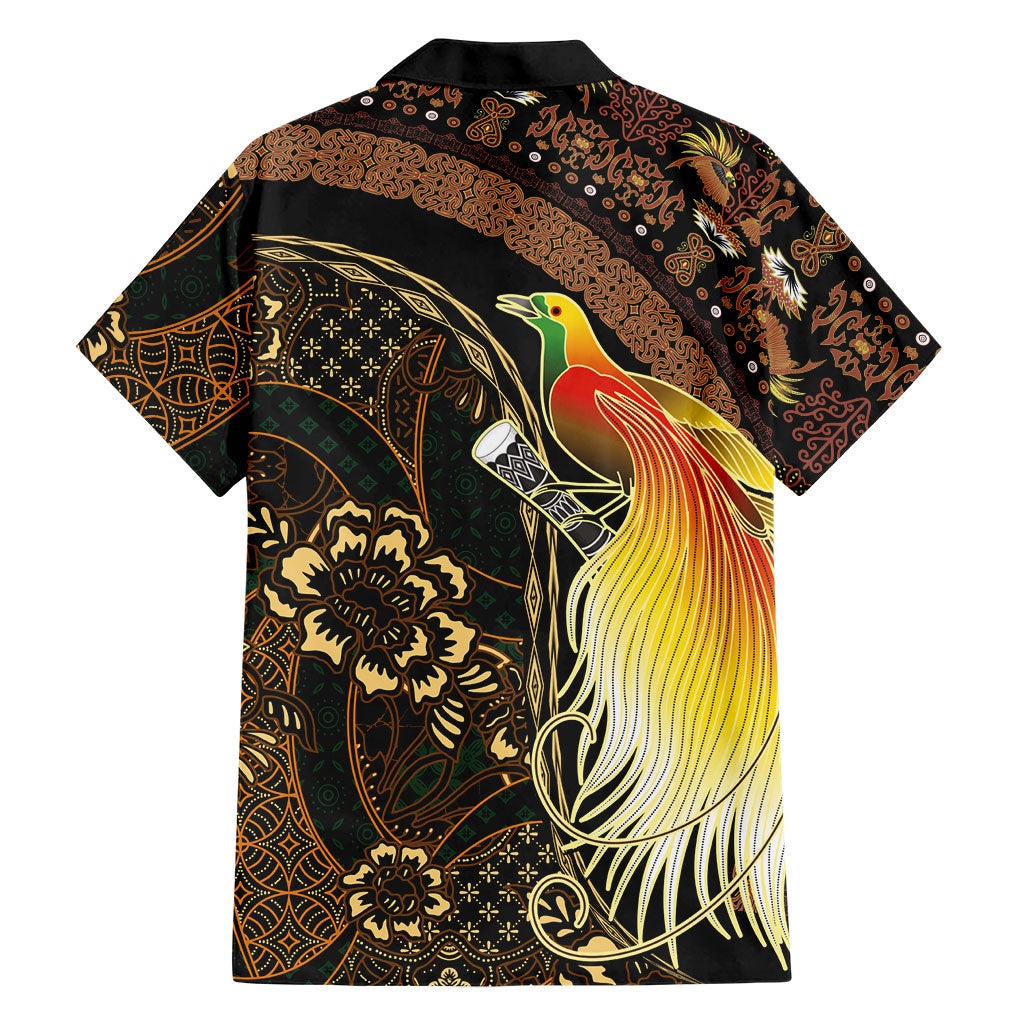 Papua New Guinea and Indonesia Batik Family Matching Puletasi and Hawaiian Shirt Bird of Paradise with Tribal Batik Patterns