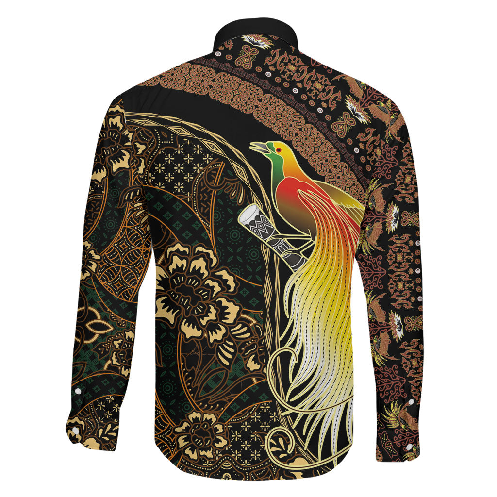 Papua New Guinea and Indonesia Batik Family Matching Puletasi and Hawaiian Shirt Bird of Paradise with Tribal Batik Patterns