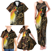 Papua New Guinea and Indonesia Batik Family Matching Tank Maxi Dress and Hawaiian Shirt Bird of Paradise with Tribal Batik Patterns