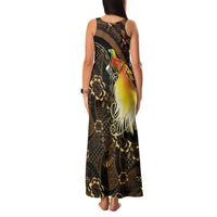 Papua New Guinea and Indonesia Batik Family Matching Tank Maxi Dress and Hawaiian Shirt Bird of Paradise with Tribal Batik Patterns
