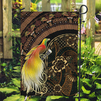 Papua New Guinea and Indonesia Batik Garden Flag Bird of Paradise with Tribal Batik Patterns