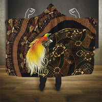 Papua New Guinea and Indonesia Batik Hooded Blanket Bird of Paradise with Tribal Batik Patterns