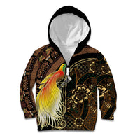 Papua New Guinea and Indonesia Batik Kid Hoodie Bird of Paradise with Tribal Batik Patterns
