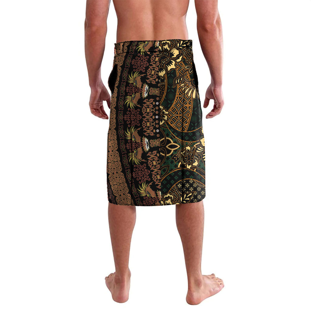 Papua New Guinea and Indonesia Batik Lavalava Bird of Paradise with Tribal Batik Patterns