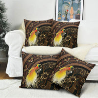 Papua New Guinea and Indonesia Batik Pillow Cover Bird of Paradise with Tribal Batik Patterns