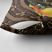 Papua New Guinea and Indonesia Batik Pillow Cover Bird of Paradise with Tribal Batik Patterns