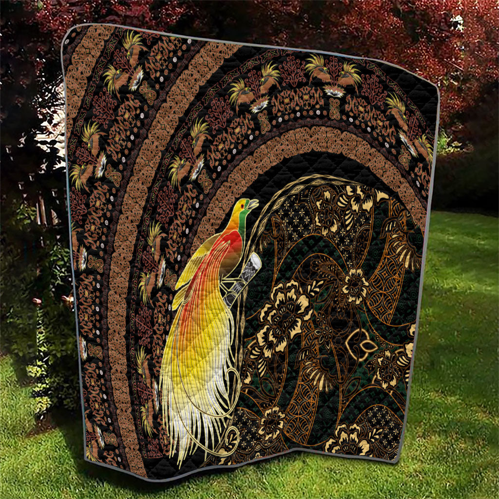 Papua New Guinea and Indonesia Batik Quilt Bird of Paradise with Tribal Batik Patterns