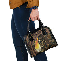 Papua New Guinea and Indonesia Batik Shoulder Handbag Bird of Paradise with Tribal Batik Patterns