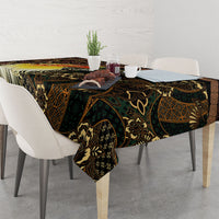 Papua New Guinea and Indonesia Batik Tablecloth Bird of Paradise with Tribal Batik Patterns
