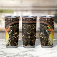 Papua New Guinea and Indonesia Batik Tumbler Cup Bird of Paradise with Tribal Batik Patterns