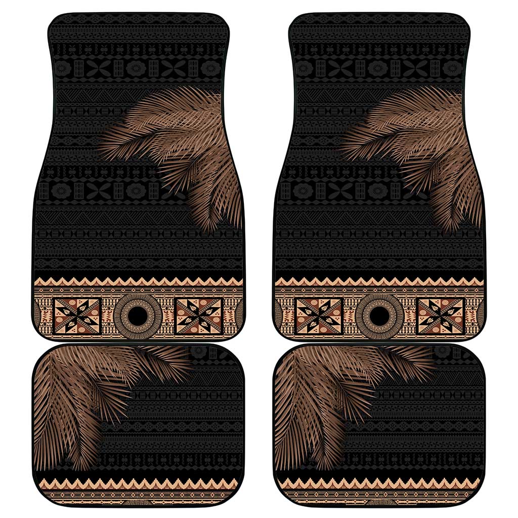 Fiji Palm Leaves Car Mats Masi and Tapa Tribal Pattern Beige Color