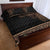 Fiji Palm Leaves Quilt Bed Set Masi and Tapa Tribal Pattern Beige Color