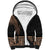 Fiji Palm Leaves Sherpa Hoodie Masi and Tapa Tribal Pattern Beige Color