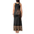 Fiji Palm Leaves Tank Maxi Dress Masi and Tapa Tribal Pattern Beige Color