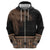 Fiji Palm Leaves Zip Hoodie Masi and Tapa Tribal Pattern Beige Color