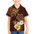 Polynesian Turtle Family Matching Puletasi and Hawaiian Shirt Plumeria Hibiscus Pattern Oxblood