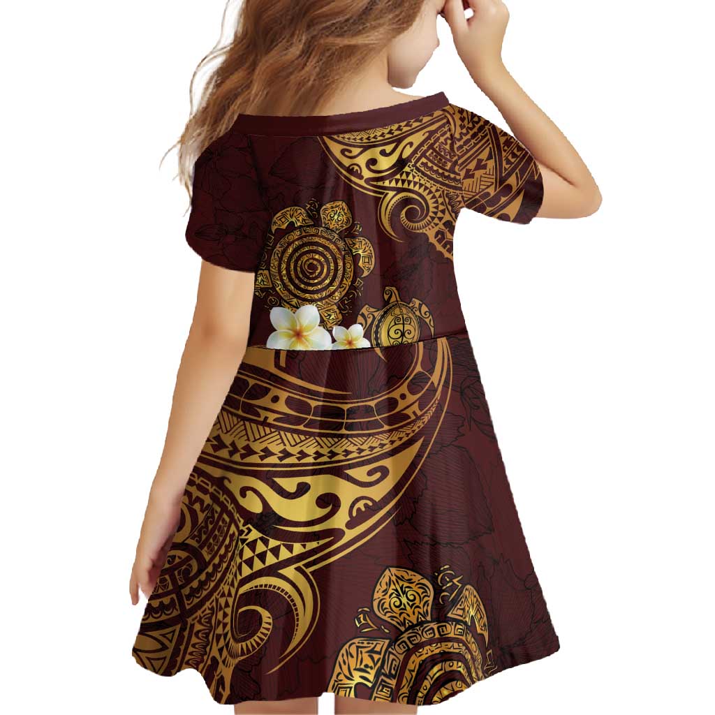 Polynesian Turtle Family Matching Tank Maxi Dress and Hawaiian Shirt Plumeria Hibiscus Pattern Oxblood LT03 - Polynesian Pride
